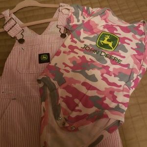 Infant pink overall set